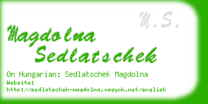 magdolna sedlatschek business card